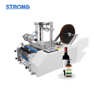 PLC Intelligent Desktop <b>Small</b> Semi Auto Round <b>Bottle</b> Labeling Machine Self Adhesive Label Double Sided Positioning Red Wine Oval - Product Image 1