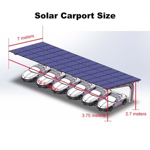 Système de carport solaire hors réseau pour 6 voitures, panneaux 24,78 kW, batterie 32 kWh pour une vie durable - Product Image 3