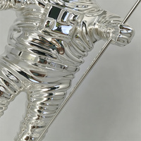 Trophée personnalisé écologique plaqué argent en forme d'astronaute, statue de cosmonaute en métal, plaque commémorative d'événement musical imprimée UV