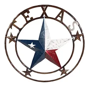Rustic Outdoor Western Home Country Texas Metal Loan Twisted Rope Barn Star 24 Inch Wall Decor