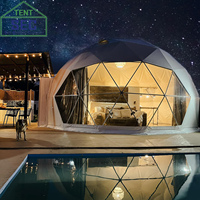 Jolie maison dôme ronde avec puits de lumière transparent ou tente igloo, maison dôme en polycarbonate PVC