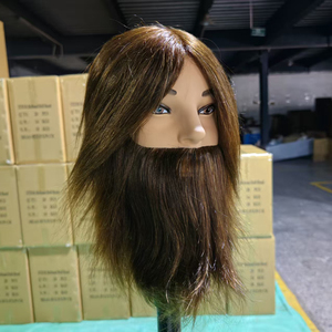 Cabeza <span class=keywords><strong>de</strong></span> Maniquí <span class=keywords><strong>de</strong></span> Cabello Humano 100% Real con Bigote para Entrenamiento <span class=keywords><strong>de</strong></span> Peluquería, Cabeza <span class=keywords><strong>de</strong></span> Práctica <span class=keywords><strong>de</strong></span> Cabello <span class=keywords><strong>Natural</strong></span> Masculino - Product Image 5