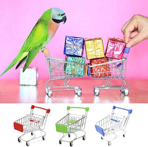 Mini sắt lưu trữ giỏ hàng hình chữ nhật mô phỏng Giỏ mua hàng cho không gian nhỏ sáng tạo kim loại lưu trữ giỏ hàng - Product Image 2