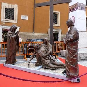 Jardin Antique Laiton Jésus Christ Cour Banc Méditation Statue Grand Or Bronze Jésus agenouillé Statue Sculpture - Product Image 5