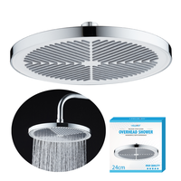 Système de douche à effet pluie de luxe pour salle de bain-Expérience spa ronde de 25cm Panneau supérieur en ABS moderne et durable avec couverture complète