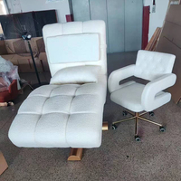 Nouveau Design Lit d'Esthétique Blanc pour Cils et Visage Moderne Réglable en Hauteur Incurvé avec Fauteuil pour Salon de Beauté
