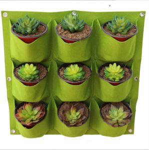 9 Pockets Eco-Friendly Reusable Felt Fabric Hanging <b>Planter</b> Bag for <b>Vertical</b> Garden Balcony - Product Image 4