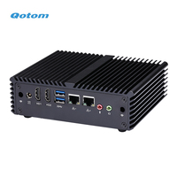 Mini PC Industrial Sin Ventilador Qotom Q30400S, Carcasa de Aluminio, Intel Haswell Broadwell, Doble LAN, 2 HD, 6 USB, 12V DC, Computadora de Escritorio