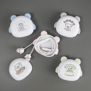 <span class=keywords><strong>Kiki</strong></span> Shoot-Auriculares bonitos de 3,5mm para ordenador portátil Android, tapones para los oídos con forma de oso rizado de dibujos animados - Product Image 2