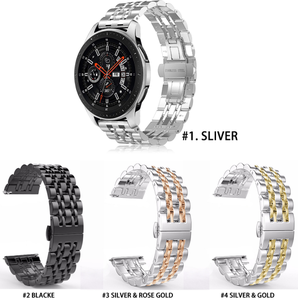 Correa de siete cuentas de metal de acero inoxidable para relojes inteligentes Apple, <span class=keywords><strong>Huawei</strong></span>, Samsung: elegante, duradero, ajuste universal - Product Image 3