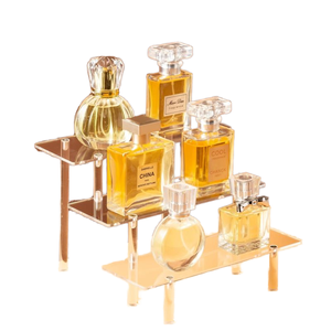Rak Stan Cupcake Bening, rak makanan penutup untuk pesta akrilik <span class=keywords><strong>Display</strong></span> riser 3 lapis akrilik parfum tampilan gambar rak - Product Image 2