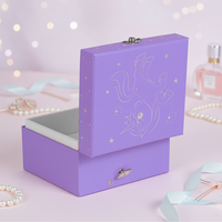 Caja Musical Personalizada con Canción, de Manivela, Ecológica, con Cajón, Regalo Musical para Niñas, con Estampado en Caliente