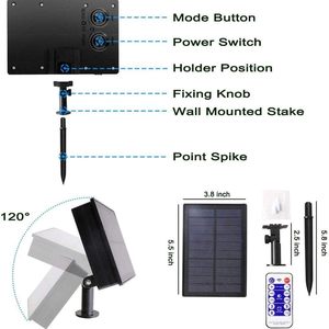 Guirlandes solaires de Noël pour extérieur, IP65, étanches, LED, télécommande, 8 modes d'éclairage, certifiées CE/RoHS, éclairage féérique - Product Image 6
