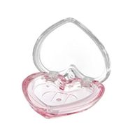 Palette de fard à joues et d'enlumineur en forme de cœur, mini-boîte cosmétique vide en plastique transparente à clipser pour fard à paupières monochrome