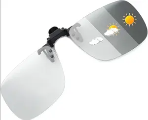 New Frameless Outdoor Cycling Sport Polarized Glasses Men Fishing Sunglasses Adaptive Photochromic Clip On Lens