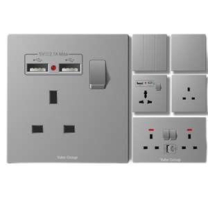 Panel Táctil de PC con Aspecto de Cuero, Accesorios Eléctricos, Enchufe Estándar Británico de 220V 10A, Tomacorriente de Pared, IP27 - Product Image 1