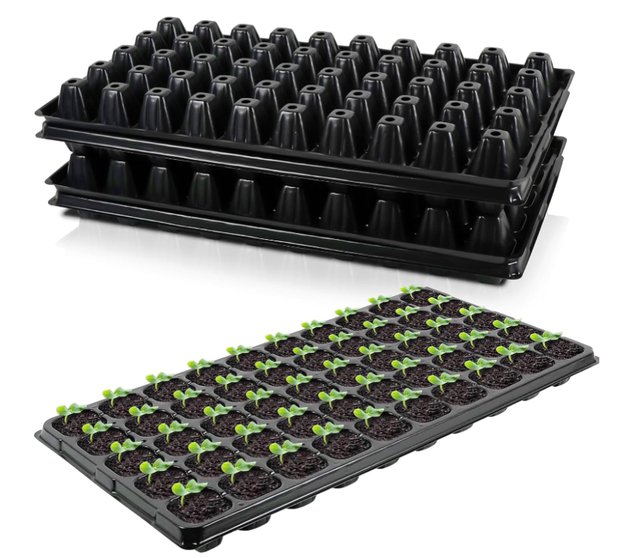 Hydroponic Large Plastic Seed Tray Seedling Starter Barley Fodder Seed Tray Propagator 50 72 128 Cell Barley Seedling Tray