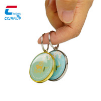Puce NFC intelligente NTAG216 avec code QR pour traquer les animaux de compagnie, étiquette d'identification amusante pour collier, anti-perte, en époxy, pour chat, chien et autres animaux.