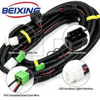 A00104 BeiXing Kit de barre lumineuse LED arrière IP66 tout-terrain pour automobile, faisceau de câblage automobile, connecteur isolé en nylon/PVC à deux conducteurs