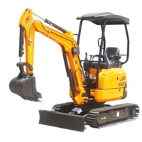 Mini-excavatrice d'occasion avec grappin, débroussailleuse, tarière et remorque, modèle rétro, meilleur prix, vente aux enchères