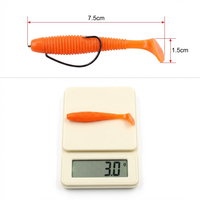 Leurre souple côtelé à queue de pagaie Alto, 7,5 cm, 3 g, le plus vendu, pour la pêche au bar et à la truite en eau douce