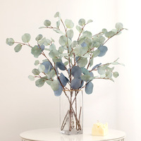 Dekorasi Pernikahan Daun Eucalyptus dan Daun Apel Realistis Baru, Bunga Sutra Buatan, Daun Apel Besar, Dedaunan Palsu Indoor/Outdoor