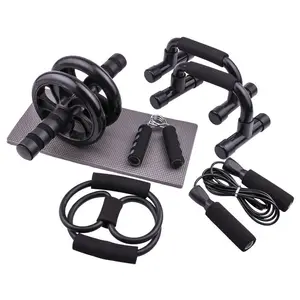5 Set Type Portable Gym Abdominal Wheel Men's Sports Equipment Household Fitness Roller Wheel Push-up Rack