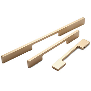 Modern Minimalist Aluminum Cabinet Handle Bar Black Gold Silver Durable For Cabinet <b>Doors</b> And Drawers - Product Image 3