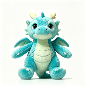 Peluche de dragon personnalisée, adorable peluche de dragon bébé, peluche de dragon bleu fantastique, peluche de dragon ailé et écaillet. - Product Image 3