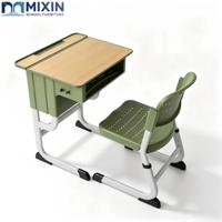 Ensemble bureau et chaise à clapet pour étudiants, réglable en hauteur, en bois, pour salle de classe primaire