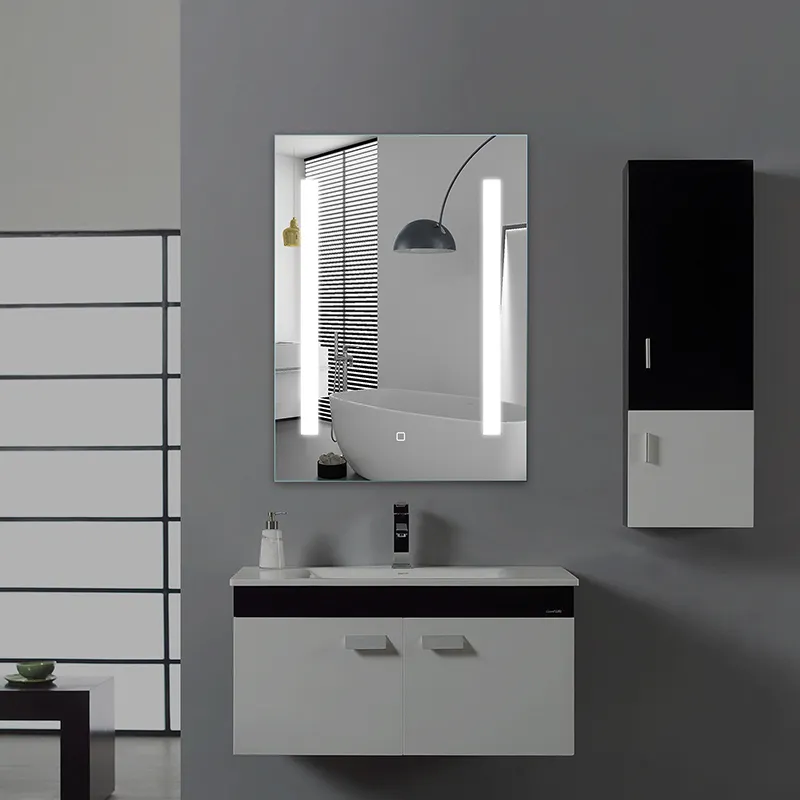Moderno led muro del bagno montato smart touch interruttore bagno touch screen intelligente specchio con visualizzazione del tempo