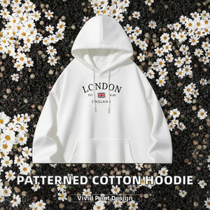 Sudadera con Capucha para Hombre con Estampado Moderno, Diseño Elegante, 100% Algodón, Tejido de Felpa, Antiarrugas, Secado Rápido, Lavado Enzimático Digital - Product Image 2