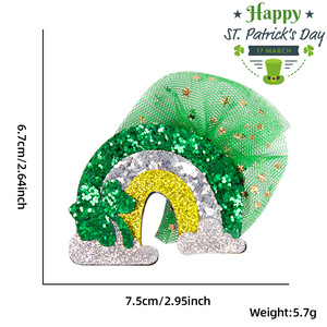 DAMAI St. Patrick's Day Clover Hair Clips Accessories Festival Decorations Lucky Shamrock Hair Pins for Festive Outfits Decor - Product Image 6