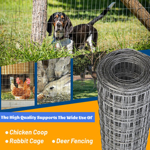 15GA Galvanized Welded <b>Wire</b> <b>Mesh</b> Roll 60inch x 50FT 2in x 4in Opening for Outdoor Fence Protection - Product Image 4