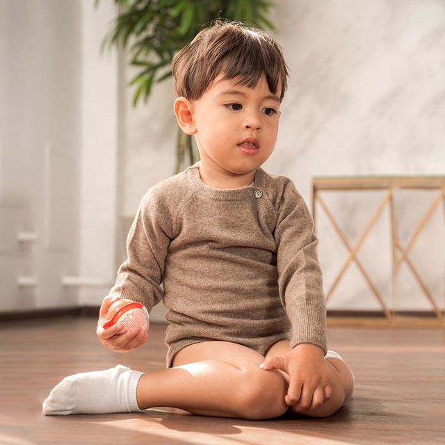 Custom Design Winter Baby Clothes 12gg Plain Color Knit Warm Kids 100% Pure Cashmere Romper Clearance Sales