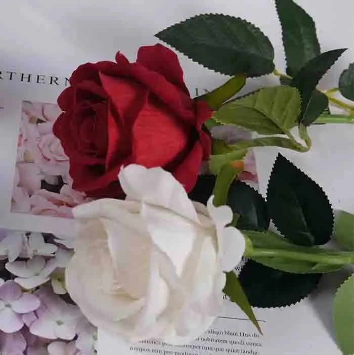 새로운 도착 다채로운 실크 대형 인공 꽃 단일 도매 인공 꽃 장미 가정 결혼식 장식