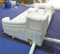 Aire de jeux aquatique gonflable en PVC blanc portable pour enfants, aire de jeux aquatique, parcours d'obstacles, toboggan aquatique