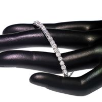 Pulsera de Tenis de Plata de Ley 925 con Diamantes de 3 mm, Pulsera Ajustable