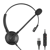 Casque téléphonique mono-auriculaire de bonne qualité avec microphone à suppression passive du bruit pour centre d'appels