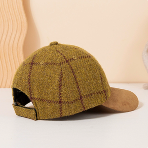 Gorra de Béisbol de Tweed a Cuadros con Visera de Gamuza, Estilo Británico Vintage, Ajustable, para Hombre y Mujer - Product Image 5