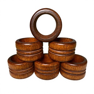 <b>Wooden</b> <b>Napkin</b> <b>Rings</b> Round 4.5cm Modern Luxury Design Durable Eco-Friendly Table Decoration for Party - Product Image 1