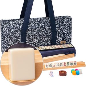 Juego de Mahjong Americano Personalizado Orton OTMJ, 166 Fichas de Cuero Grabadas de Alta Calidad, Soportes, Empujadores, Tapete, Bolsa de Lona, Logotipo OEM, Venta al por Mayor - Product Image 1