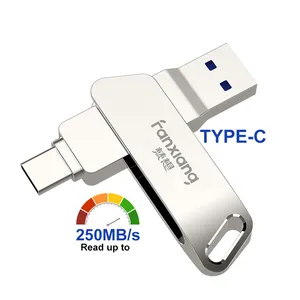 USB3.0 גבוהה מהירות טלפון זיכרון מקל סוג C מתכת אבץ סגסוגת עט כונני סוג-C Pendrives 32GB 64GB 128GB OTG USB כונני פלאש