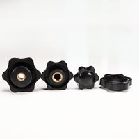 Bouton en forme d'étoile à tête en caoutchouc avec trou en cuivre, poignée en forme de fleur de prunier, capuchon à vis, écrou à serrage manuel M4/M5/M6/M8/M10 pour dispositifs médicaux