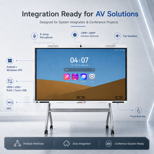 Tableau blanc interactif intelligent de 65, 75, 86 et 98 pouces avec écran <span class=keywords><strong>tactile</strong></span> pour salle de réunion, système audiovisuel de conférence, intégrateur de systèmes AV, projet scolaire - Product Image 3