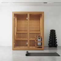 Saunas intérieurs modernes pour 2-3 personnes, en cèdre rouge et en hemlock, sauna à vapeur sèche, sauna à lumière rouge, vente en gros