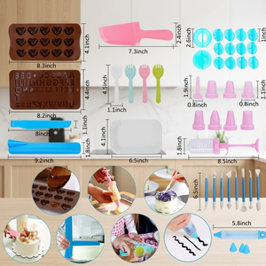 Kit de Decoración de Pasteles de 635 Piezas - Juego de Boquillas para Decorar con Plato Giratorio y Espátula, Herramientas Completas para Hornear, Regalo para Mujeres - Product Image 2