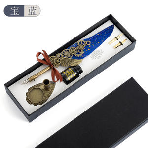 Europeu Retro Ouro-Pulverizado Quill Pen Unique Caligrafia Fountain Pen Gift Set Mecânica Escrita Instrumento - Product Image 5