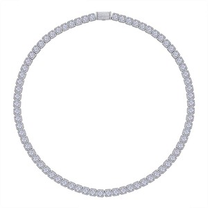 Micro Moissanite collana a catena da Tennis a grappolo S925 argento 18K placcato <span class=keywords><strong>oro</strong></span> bianco D colore VVS taglio brillante passa Tester di diamanti - Product Image 5