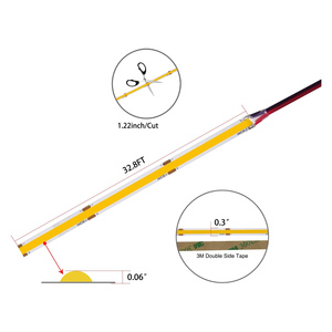 ชุดไฟ LED แบบ COB ขนาด 24 โวลต์ 8 มม. พลาสติก 3000k-6000k สีขาว CCT ความยาว 5 เมตร งอได้ Ra90+ สำหรับเฟอร์นิเจอร์ เพดาน และงานเชิงพาณิชย์ - Product Image 2